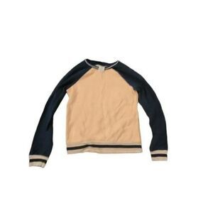 Athletic Works Girls Pink Blue Crew Neck Raglan Sleeve Pullover Sweater Sz M 7/8